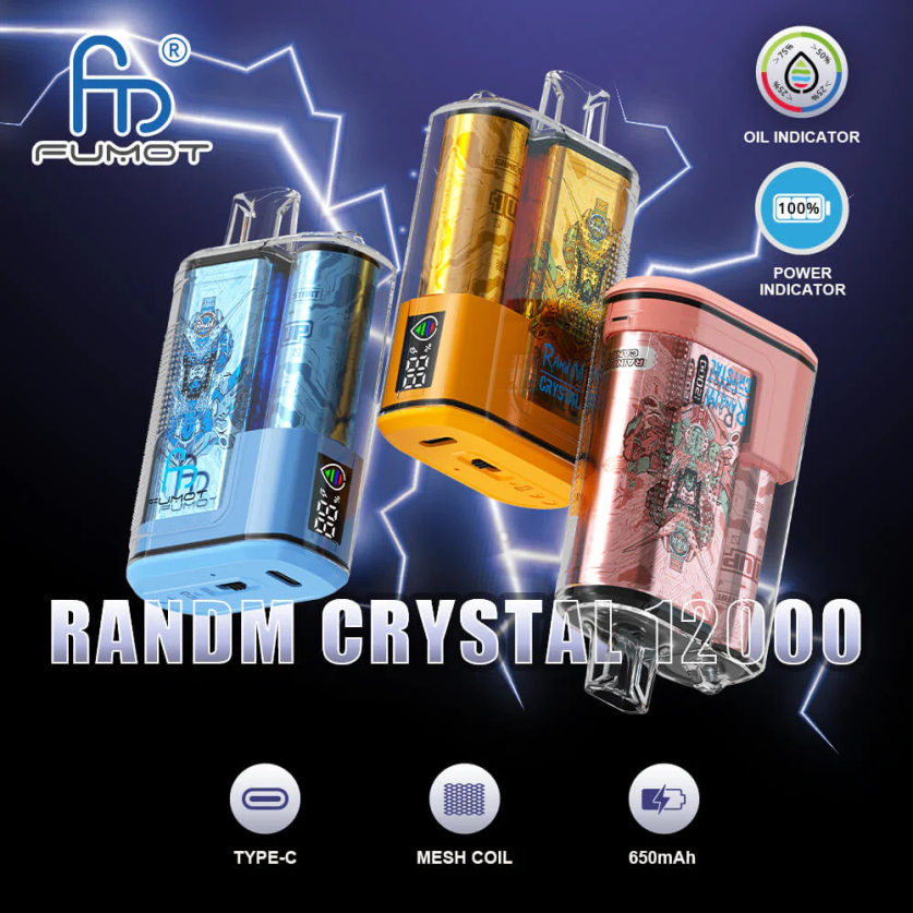 Fumot Crystal 1 Piece - 12000 Disposable Vape Box 20ML Cool Mint V0F4BZ264 Fumot Vape Sale