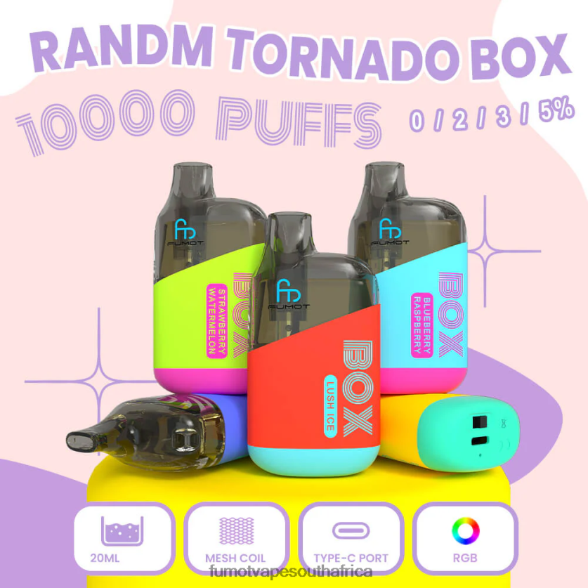 Fumot Tornado 10000 Disposable Vape Pod Box - 20ML (1 Piece) Banana Ice V0F4BZ358 Fumot Cigarette