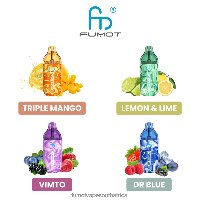 Fumot Volcano 600 TPD-Compliant Disposable Vape - 2ML (3 Pieces Set) Blueberry Cherry Cranberry V0F4BZ293 Fumot Vape Price