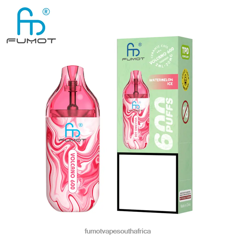 Fumot Volcano 600 TPD-Compliant Disposable Vape - 2ML (3 Pieces Set) Blueberry Raspberry V0F4BZ297 Fumot Price