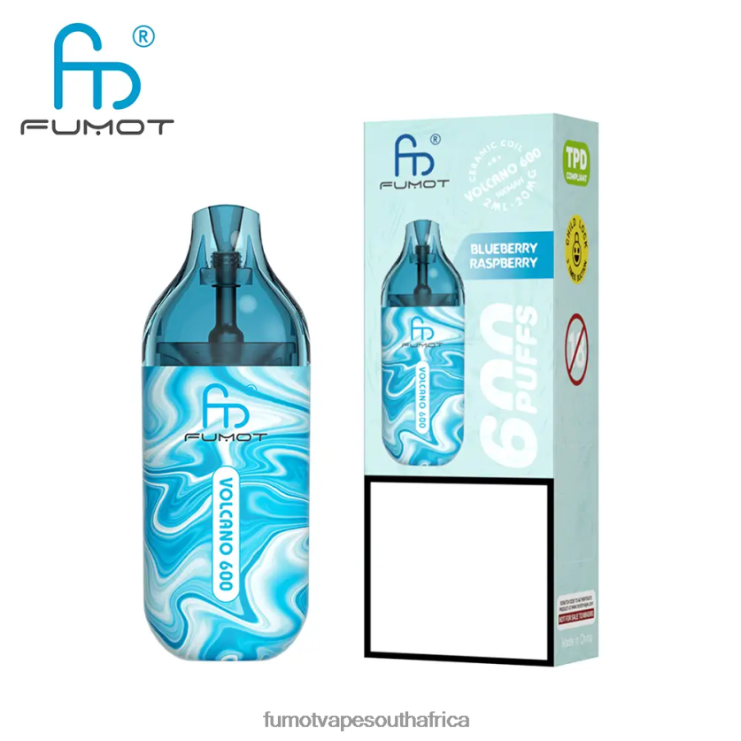 Fumot Volcano 600 TPD-Compliant Disposable Vape - 2ML (3 Pieces Set) Blueberry Raspberry V0F4BZ297 Fumot Price