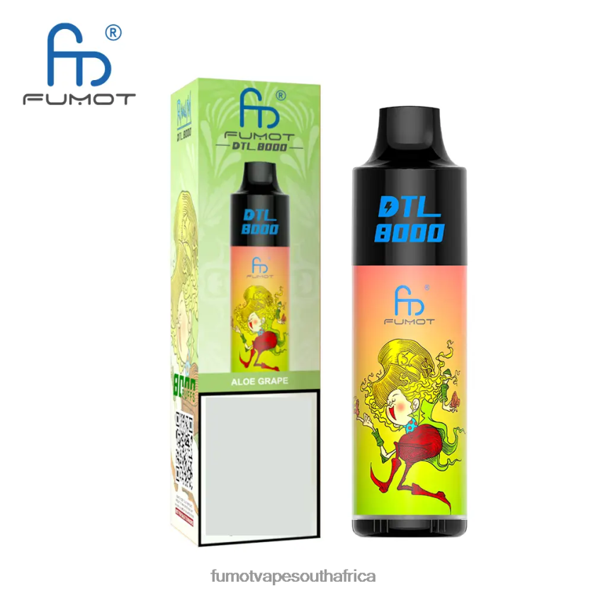 Fumot DTL 8000 Disposable Vape Pen - 16ML (1 Piece) Aloe Grape V0F4BZ413 Fumot Vape Price