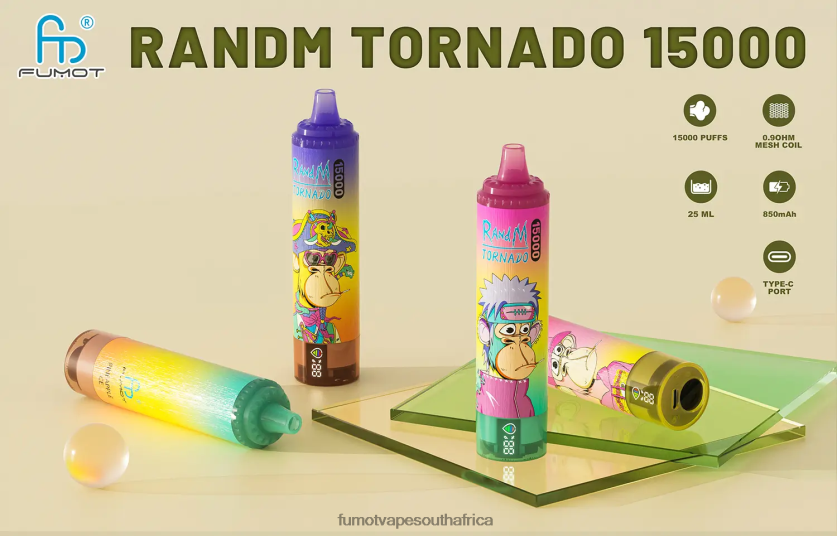 Fumot Tornado 15000 Disposable Vape 25ML (1 Piece) Apple Peach Pear V0F4BZ158 Fumot Cigarette