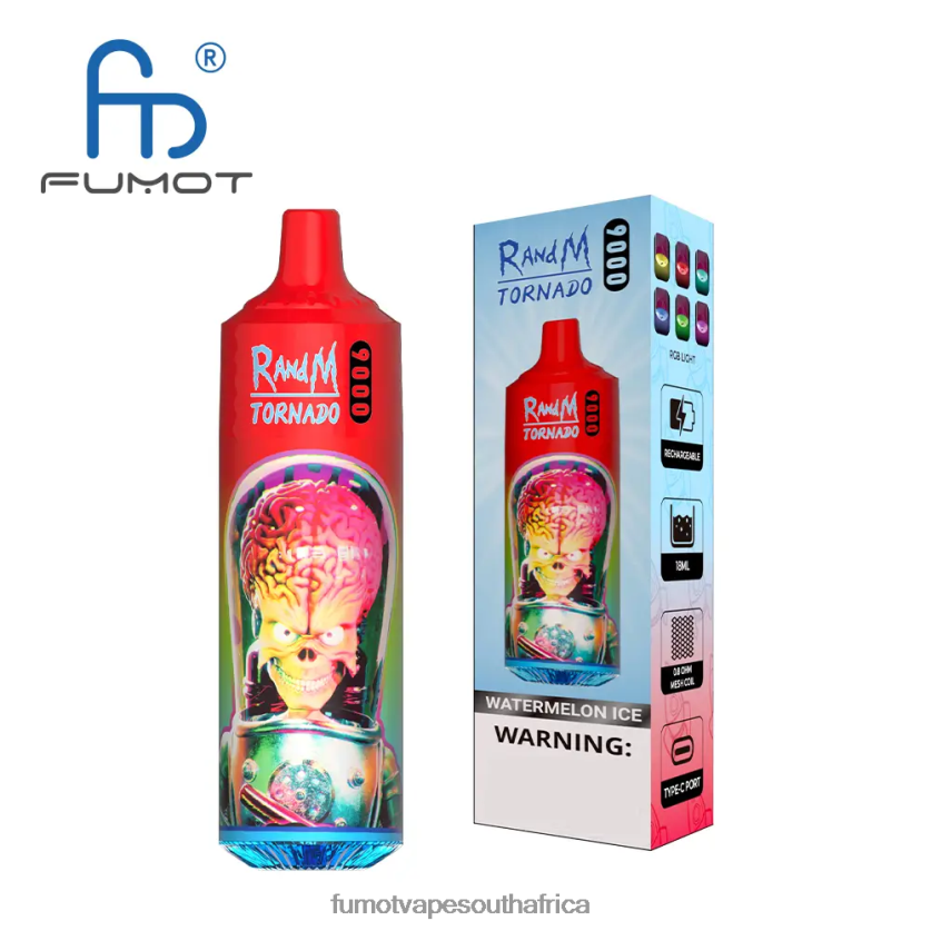 Fumot Tornado 18ML 9000 Disposable Vape Pen (1 Piece) Raspberry Watermelon V0F4BZ18 Fumot Cigarette