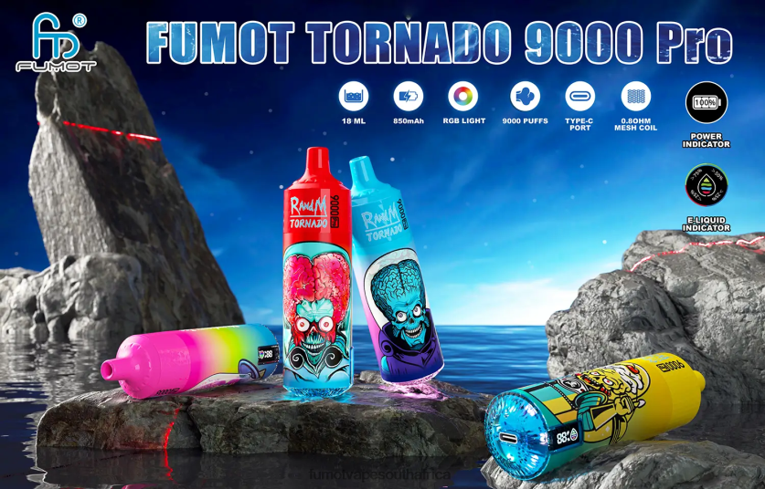 Fumot Tornado 1 Piece 9000 Pro 18ML Disposable Vape Grape V0F4BZ216 Fumot Vape Flavors