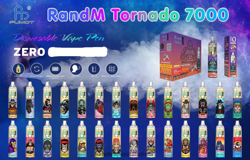 Fumot Tornado 7000 Disposable Vape Pen 0% - 14ML (1 Piece) Blueberry Cherry Cranberry V0F4BZ549 Fumot Review