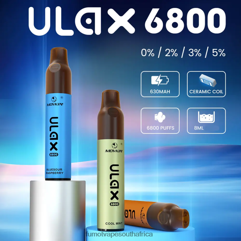 Fumot Movkin Ulax 6800 Disposable Vape, Ceramic Coil - 8ML (1 Piece) Banana Ice V0F4BZ316 Fumot Vape Flavors