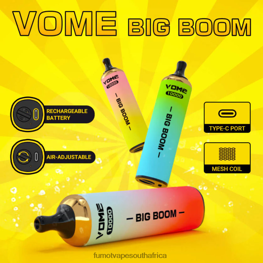 Fumot Vome Big Boom Disposable Vape Pen 10000 - 20ML (1 Piece) Blue Razz Ice V0F4BZ441 Fumot South Africa